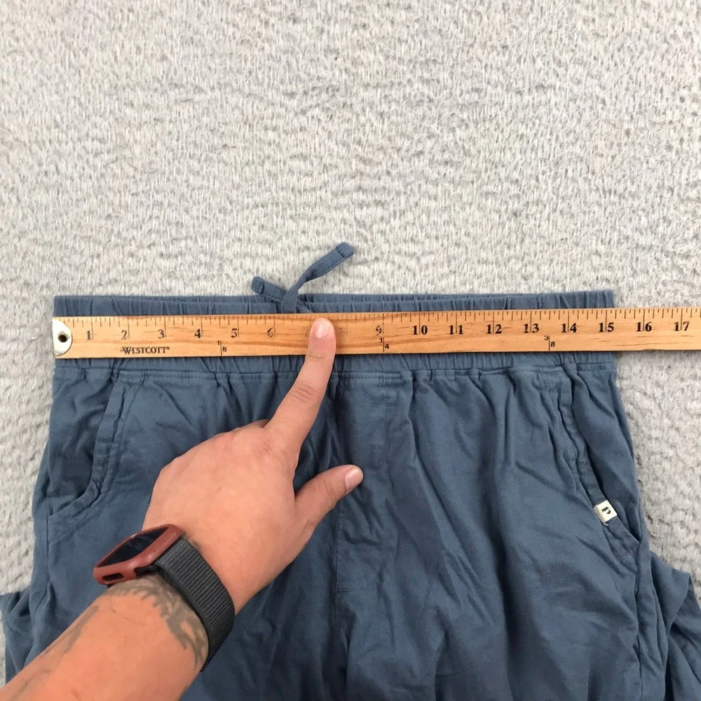 Pact Joggers Men M (30x26) Blue Organic Cotton Elastic Waist Drawstring Pockets